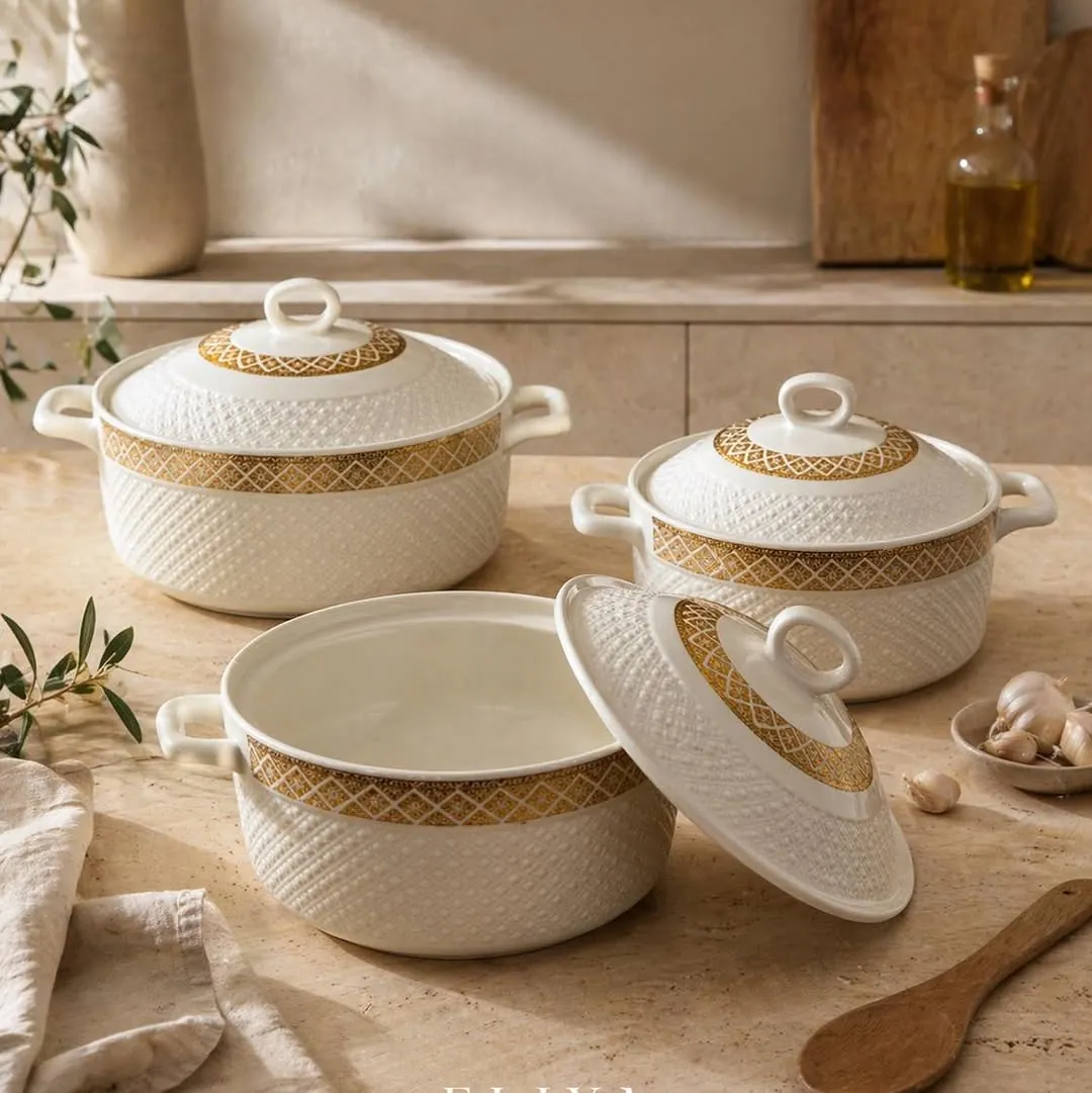 Three-Piece Pyrex Heat-Resistant Pot Set