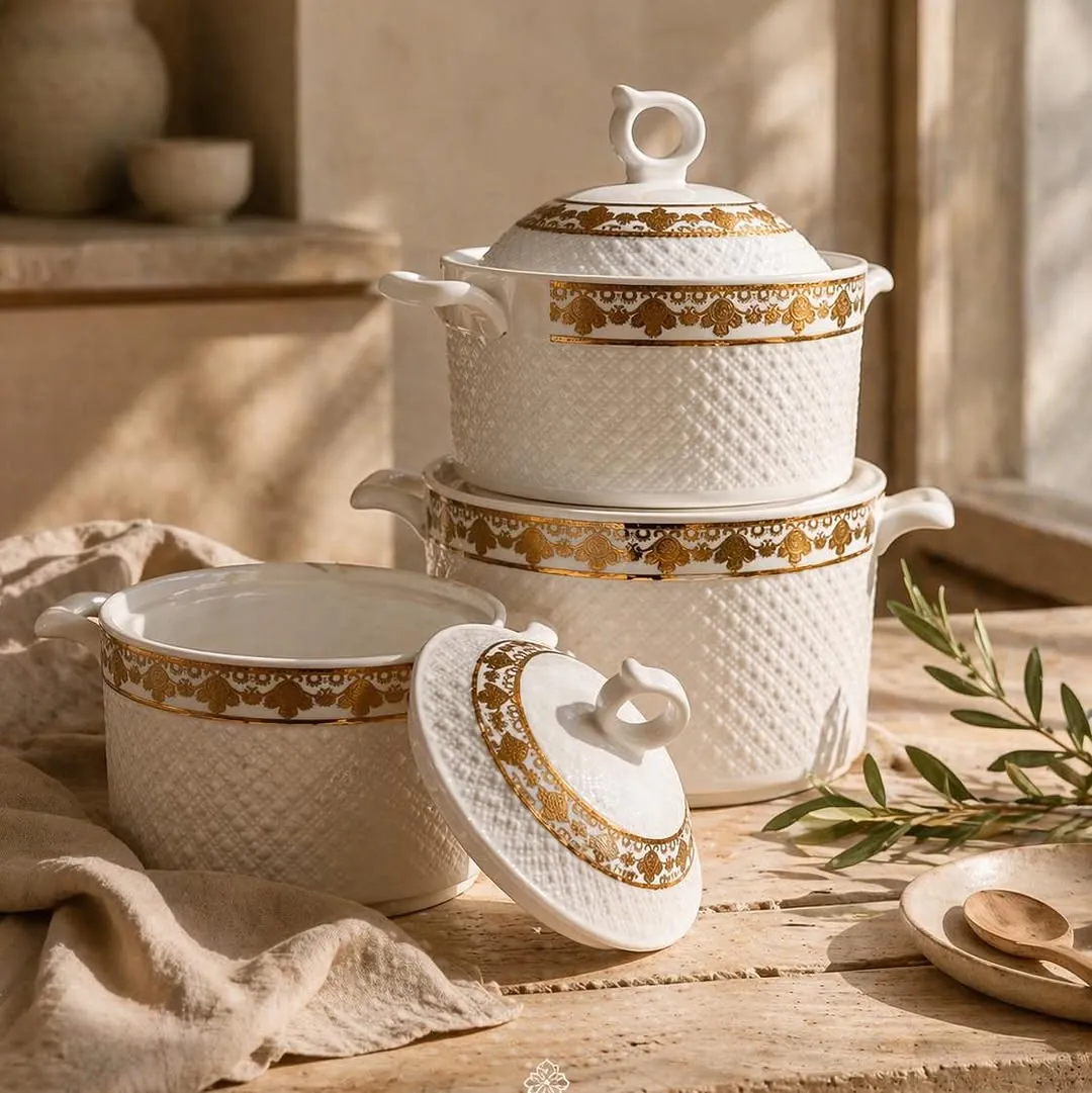 Three-Piece Pyrex Heat-Resistant Pot Set