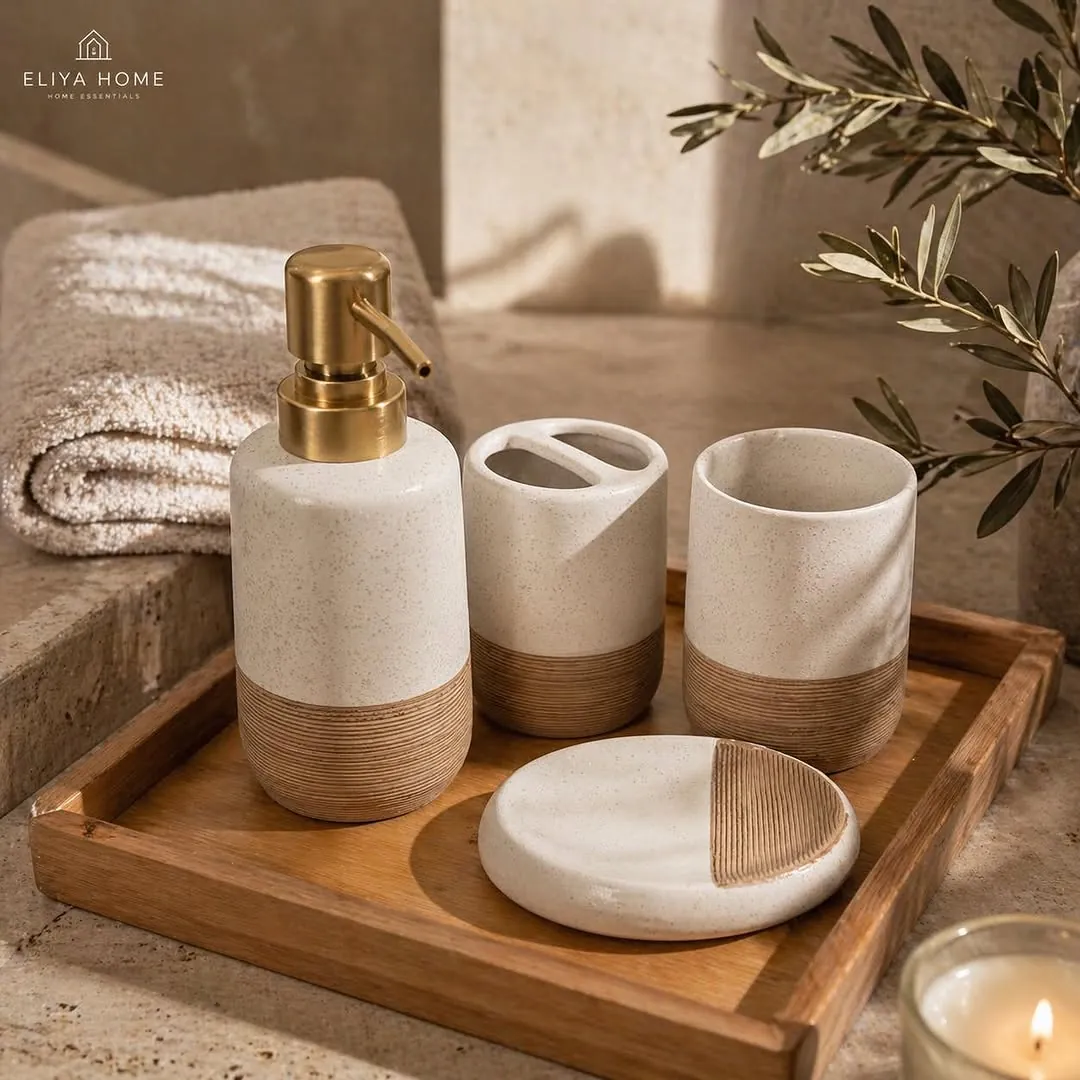 Elegant Marble Ceramic Set