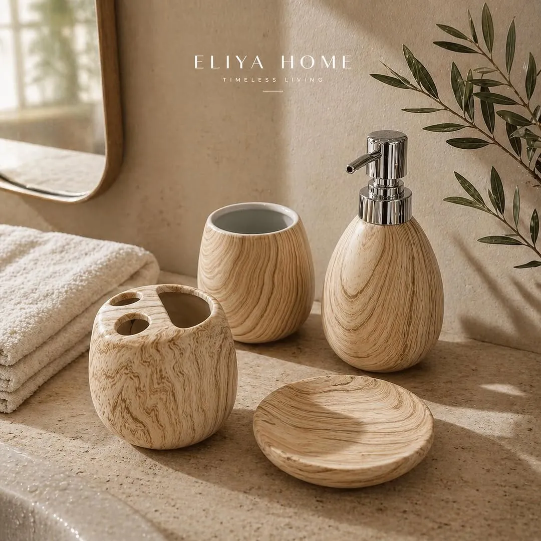 Elegant Marble Ceramic Set