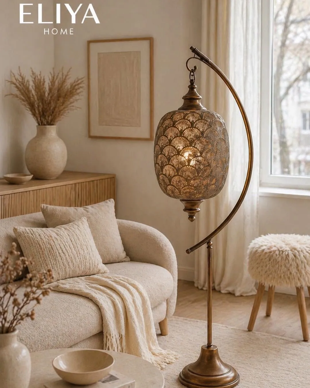 Chrome Iron Lantern Lamp