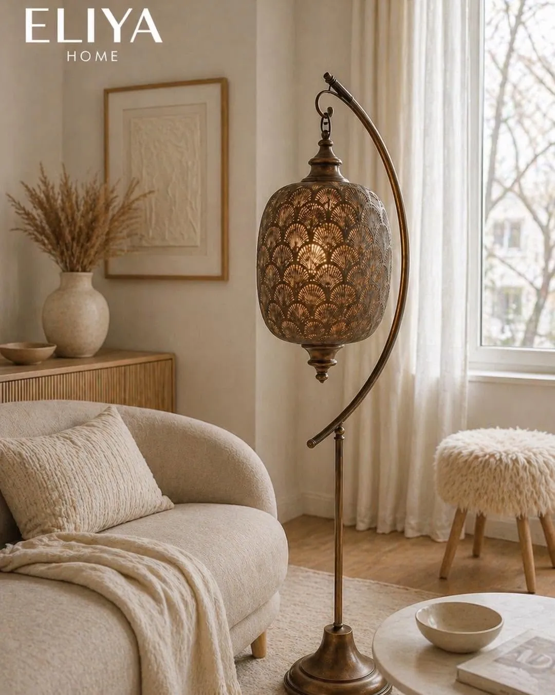 Chrome Iron Lantern Lamp