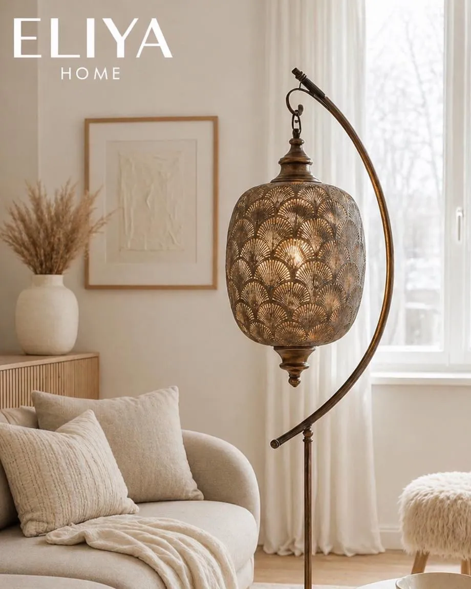 Chrome Iron Lantern Lamp