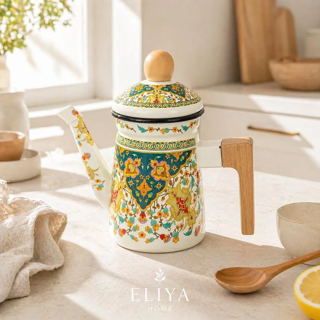 Ginko Metal Kettle with Wooden Handle