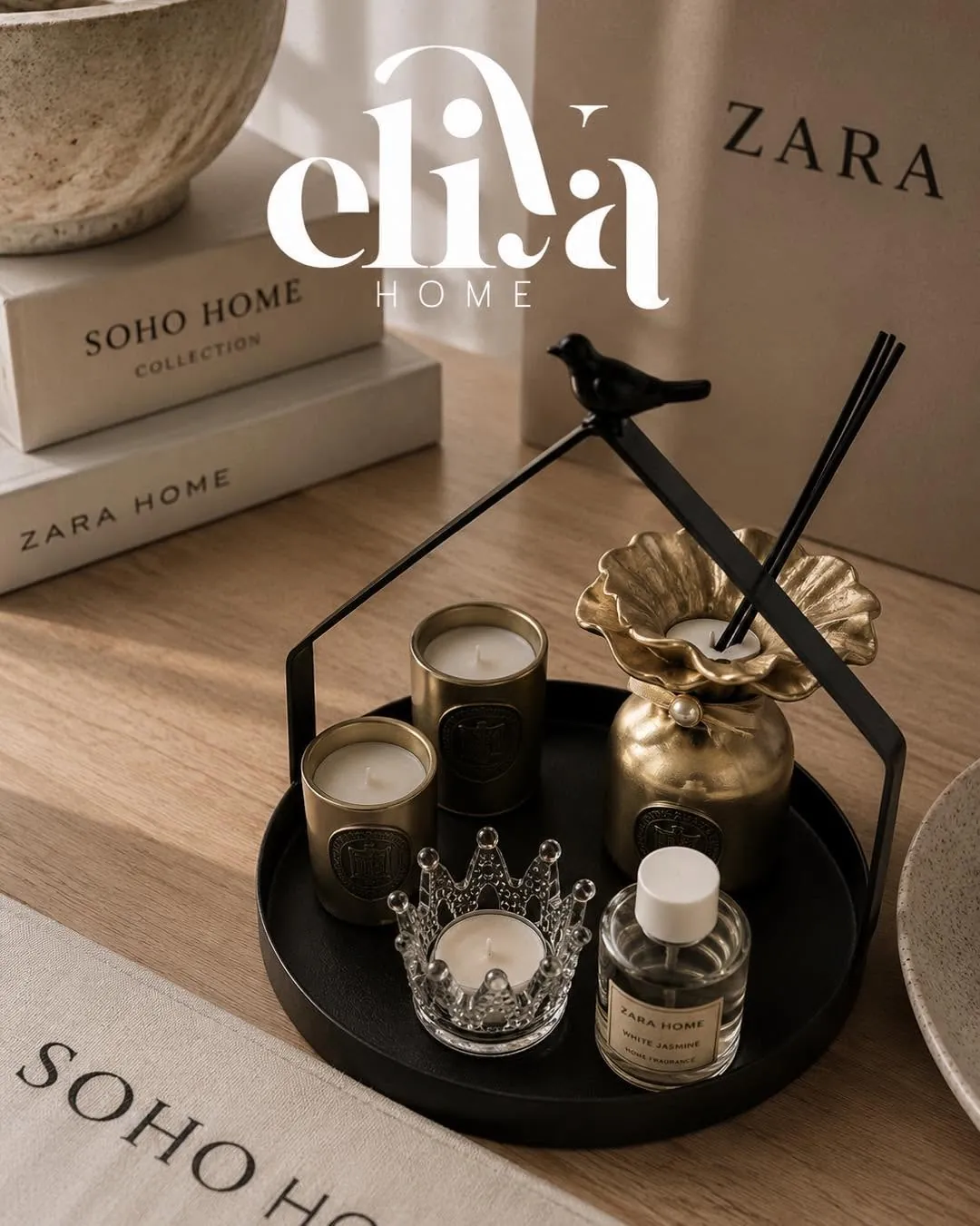 Metal Chinese Set with Scented Candles