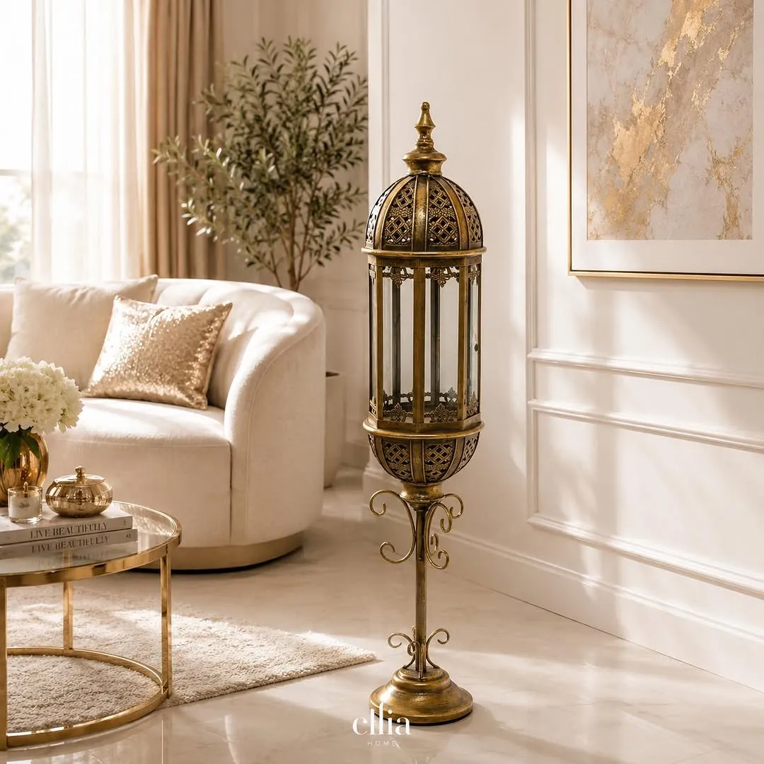 Chrome Copper Lantern Lamp