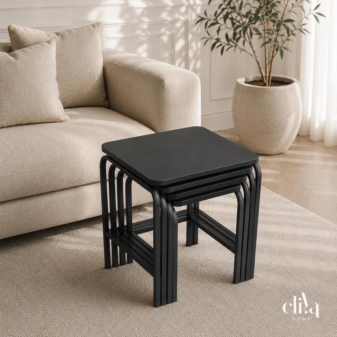 Elegant Rectangular Four-Piece Nesting Table Set