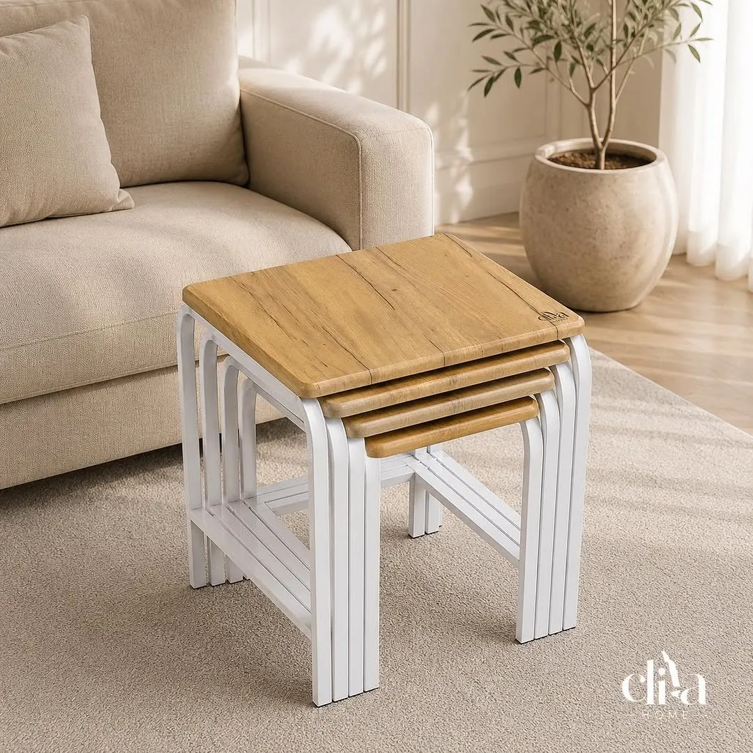 Elegant Rectangular Four-Piece Nesting Table Set