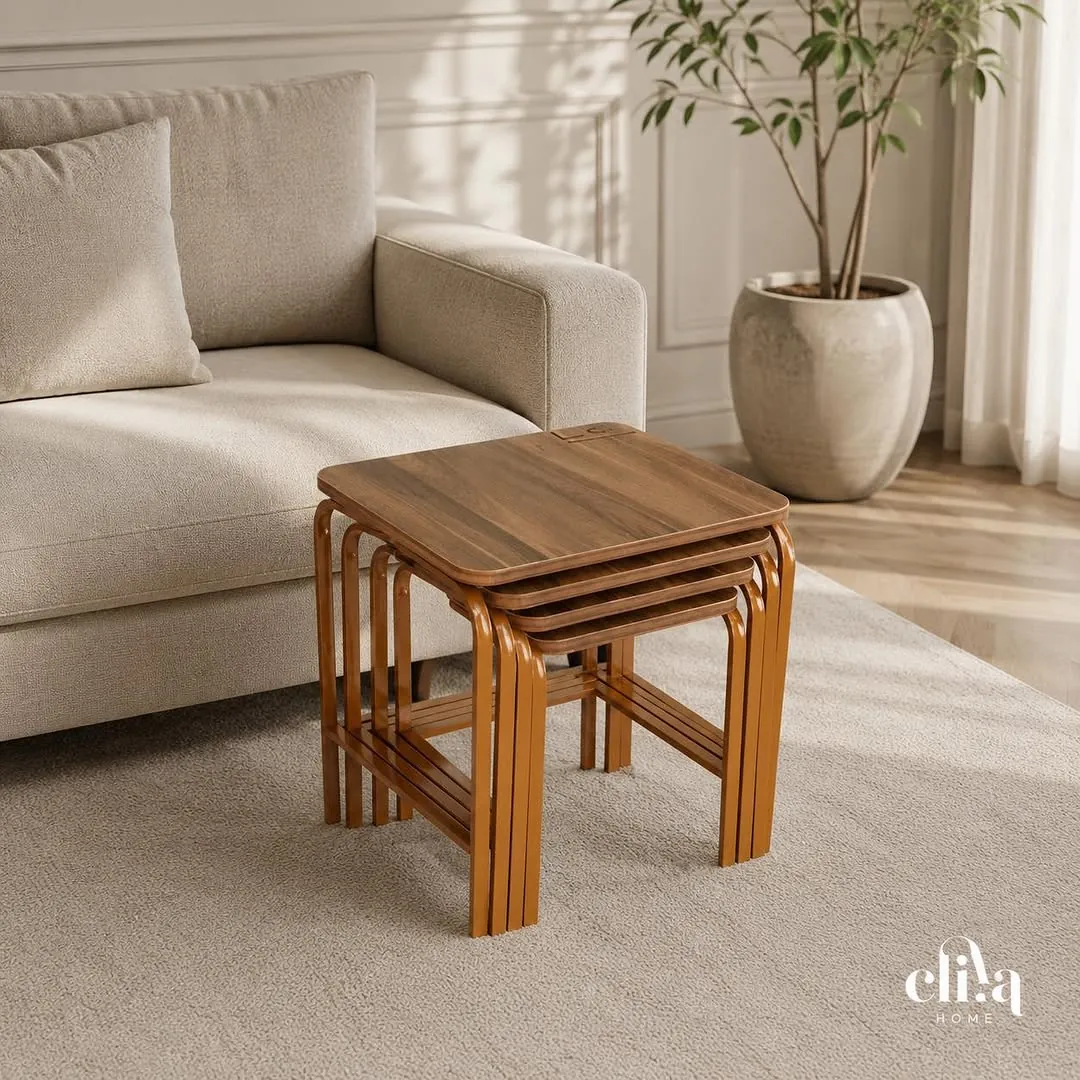 Elegant Rectangular Four-Piece Nesting Table Set
