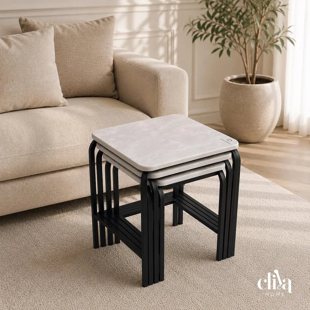 Elegant Rectangular Four-Piece Nesting Table Set
