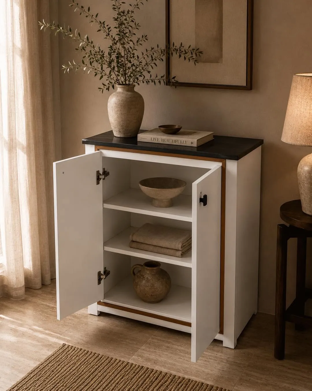 Elegant 3-Tier Wooden Shoe Rack