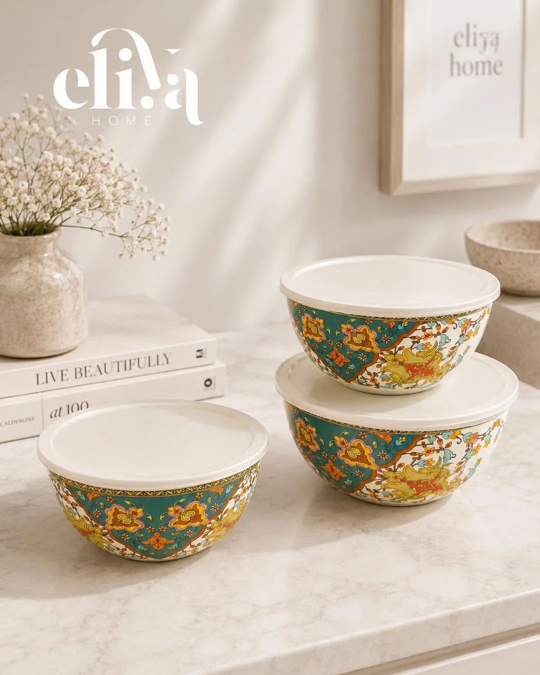 Ginko Metal Container Set with Plastic Lids