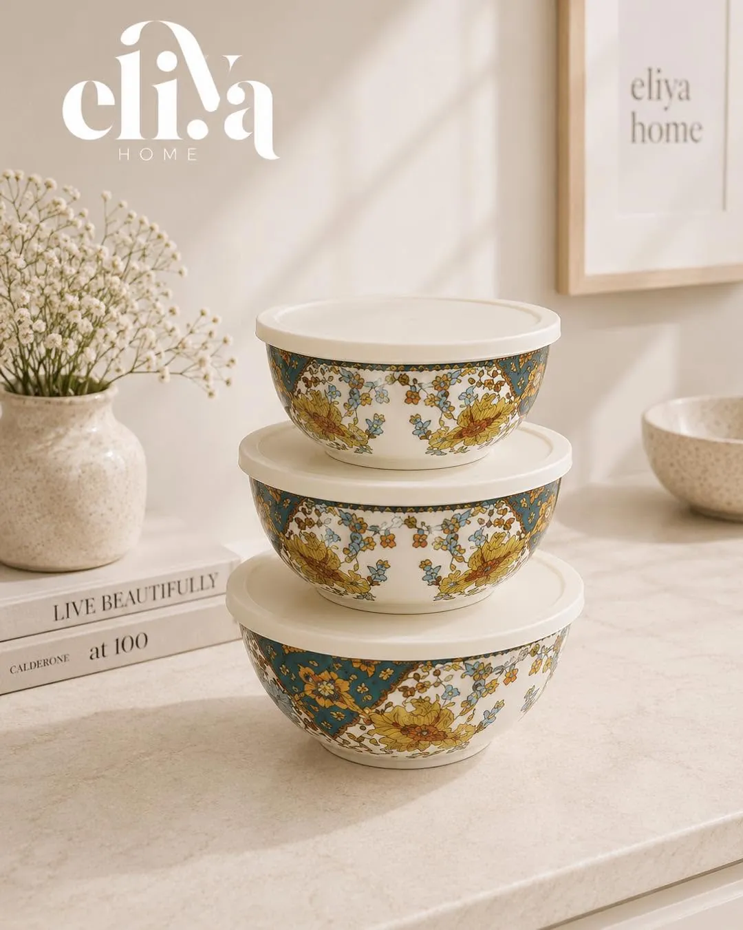 Ginko Metal Container Set with Plastic Lids