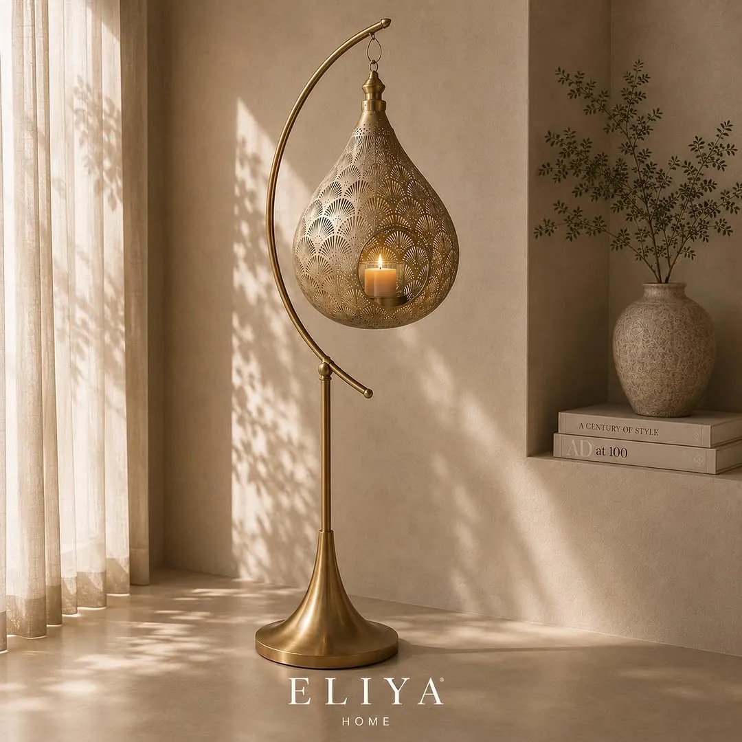 Chrome Iron Lantern Lamp