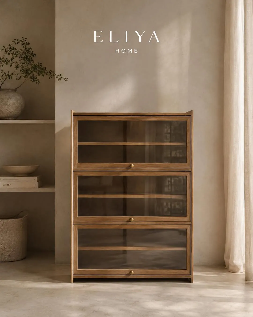 Elegant Bamboo Wooden Showcase