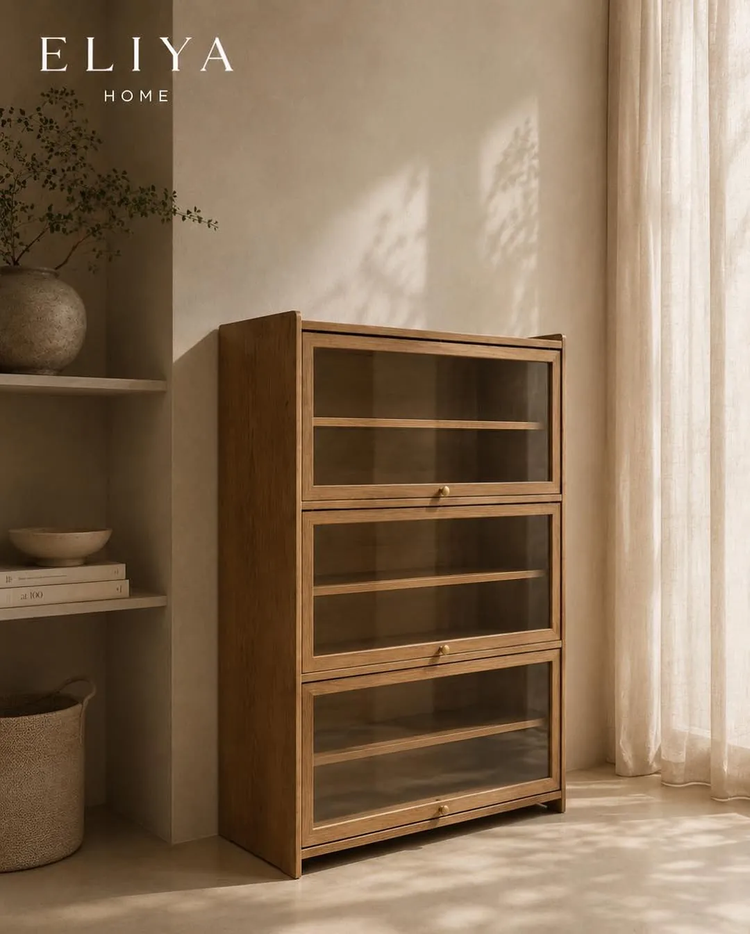Elegant Bamboo Wooden Showcase