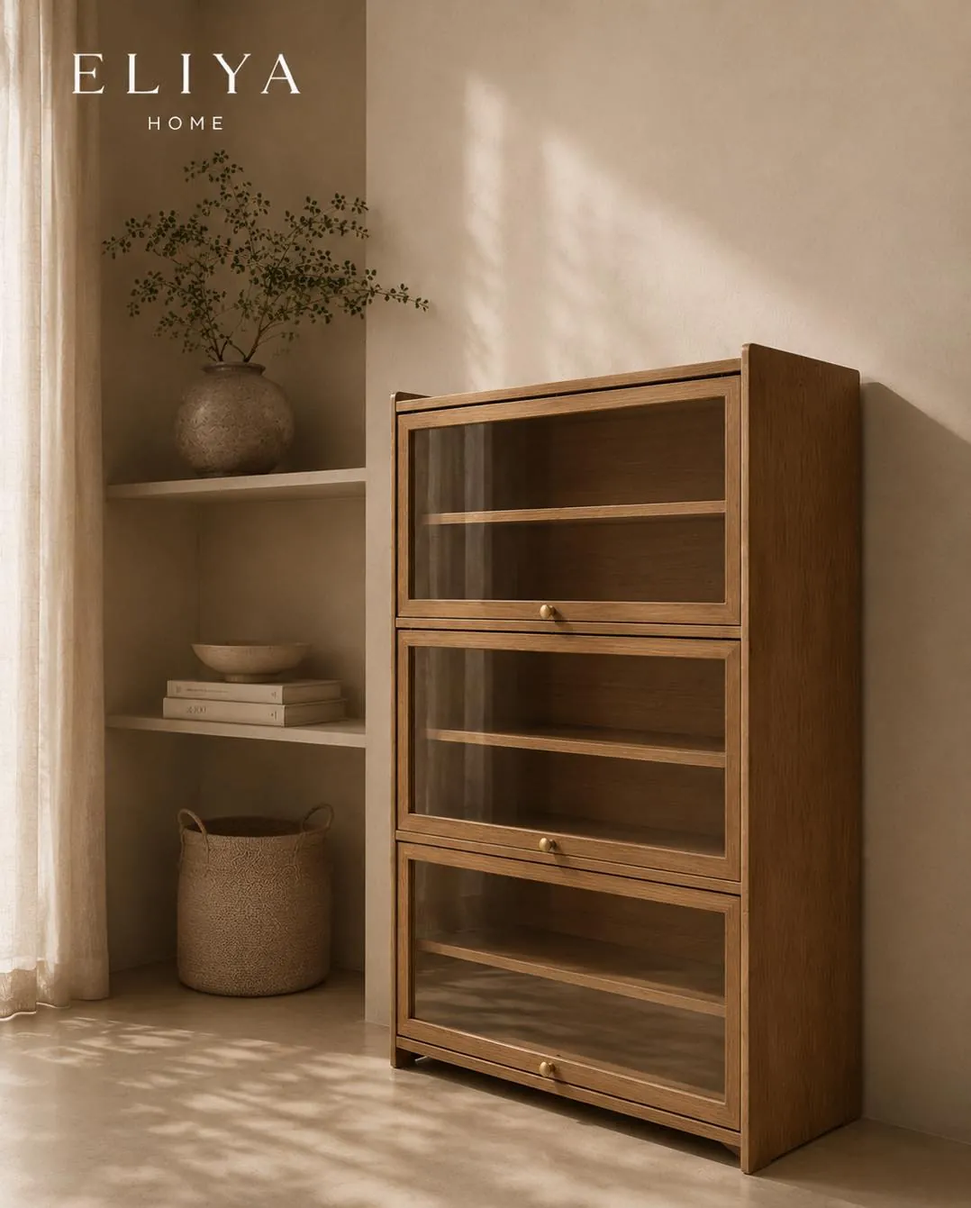 Elegant Bamboo Wooden Showcase
