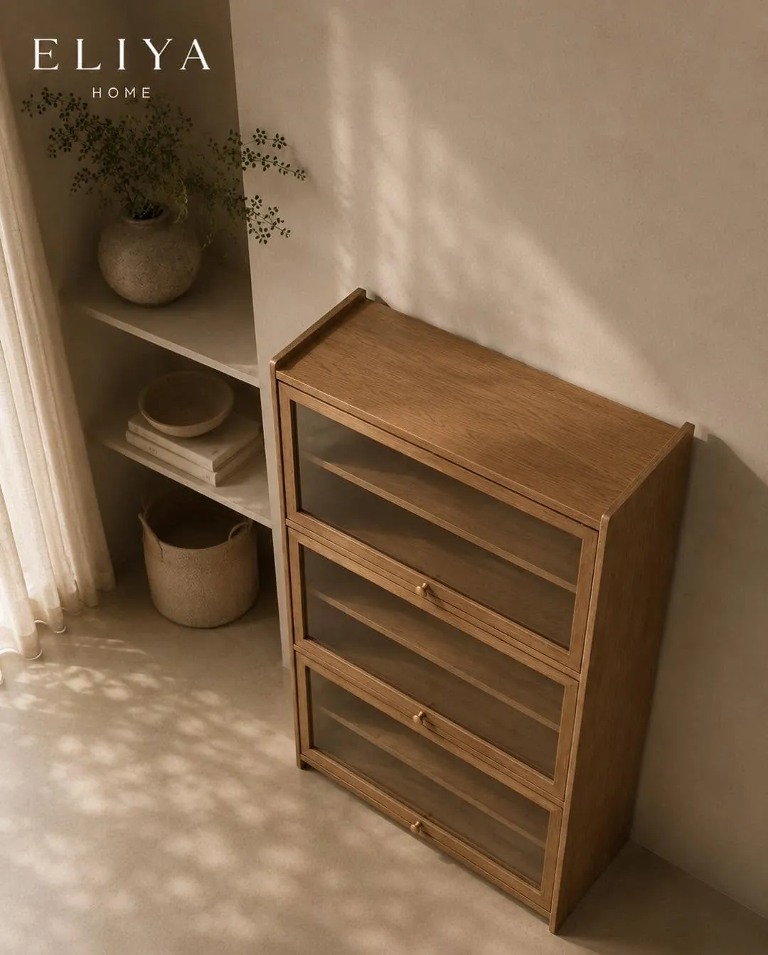 Elegant Bamboo Wooden Showcase