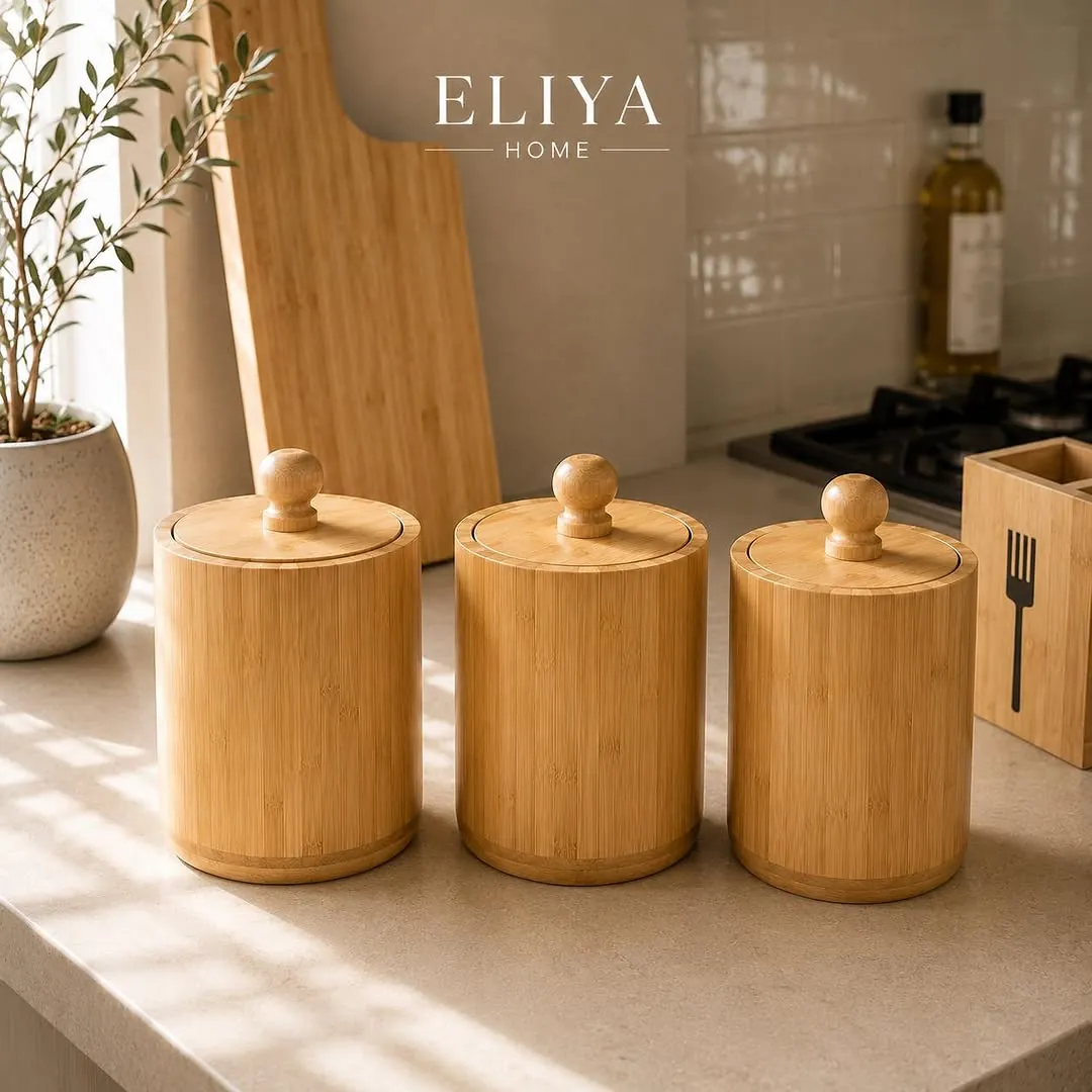 Luxury Triple Wooden Sugar Bowl Set