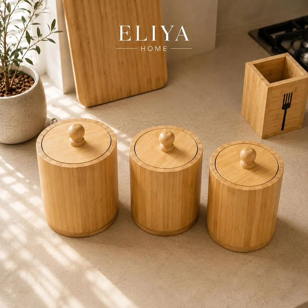 Luxury Triple Wooden Sugar Bowl Set