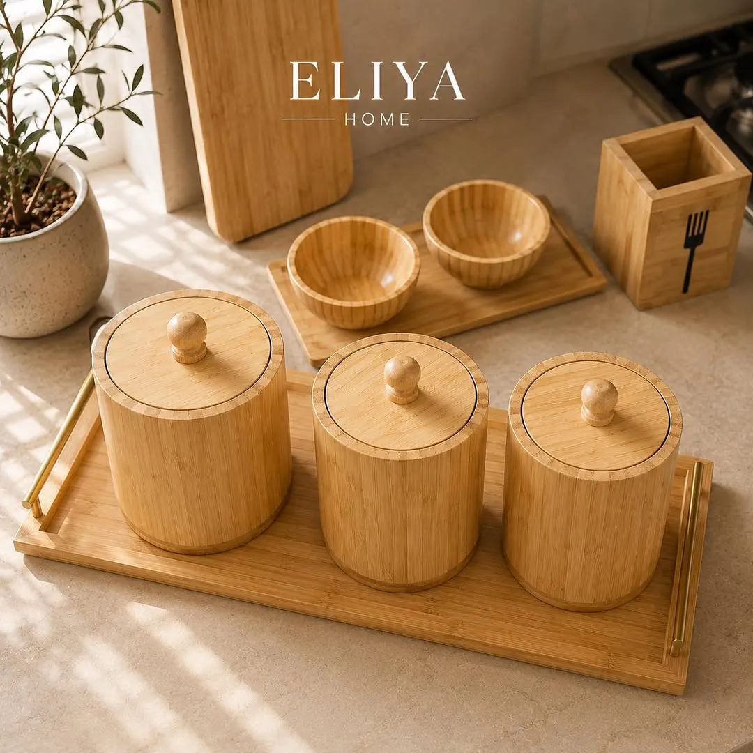 Luxury Triple Wooden Sugar Bowl Set
