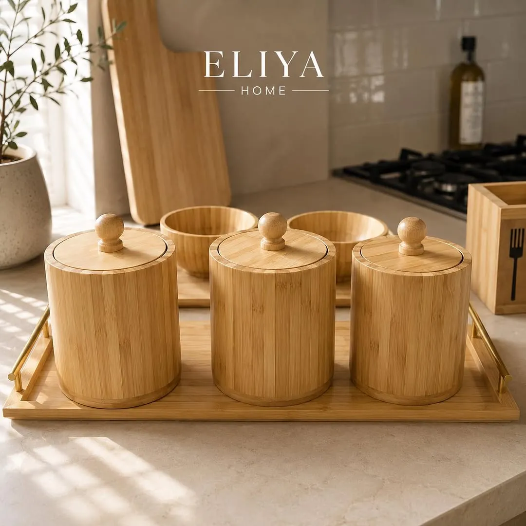 Luxury Triple Wooden Sugar Bowl Set