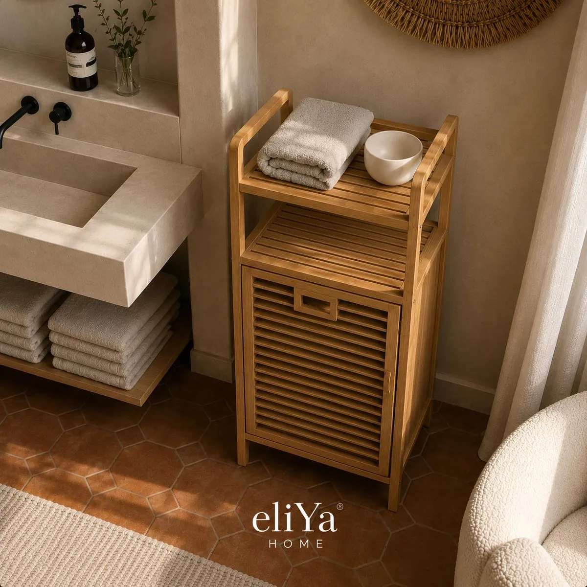 Bamboo Wood Washing Machine Stand