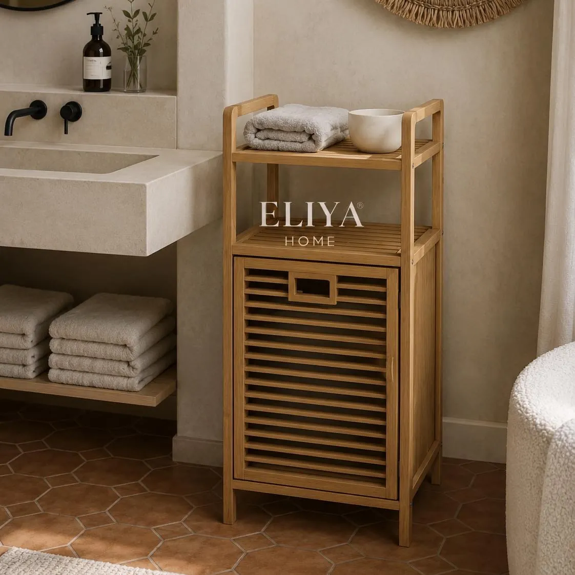 Bamboo Wood Washing Machine Stand
