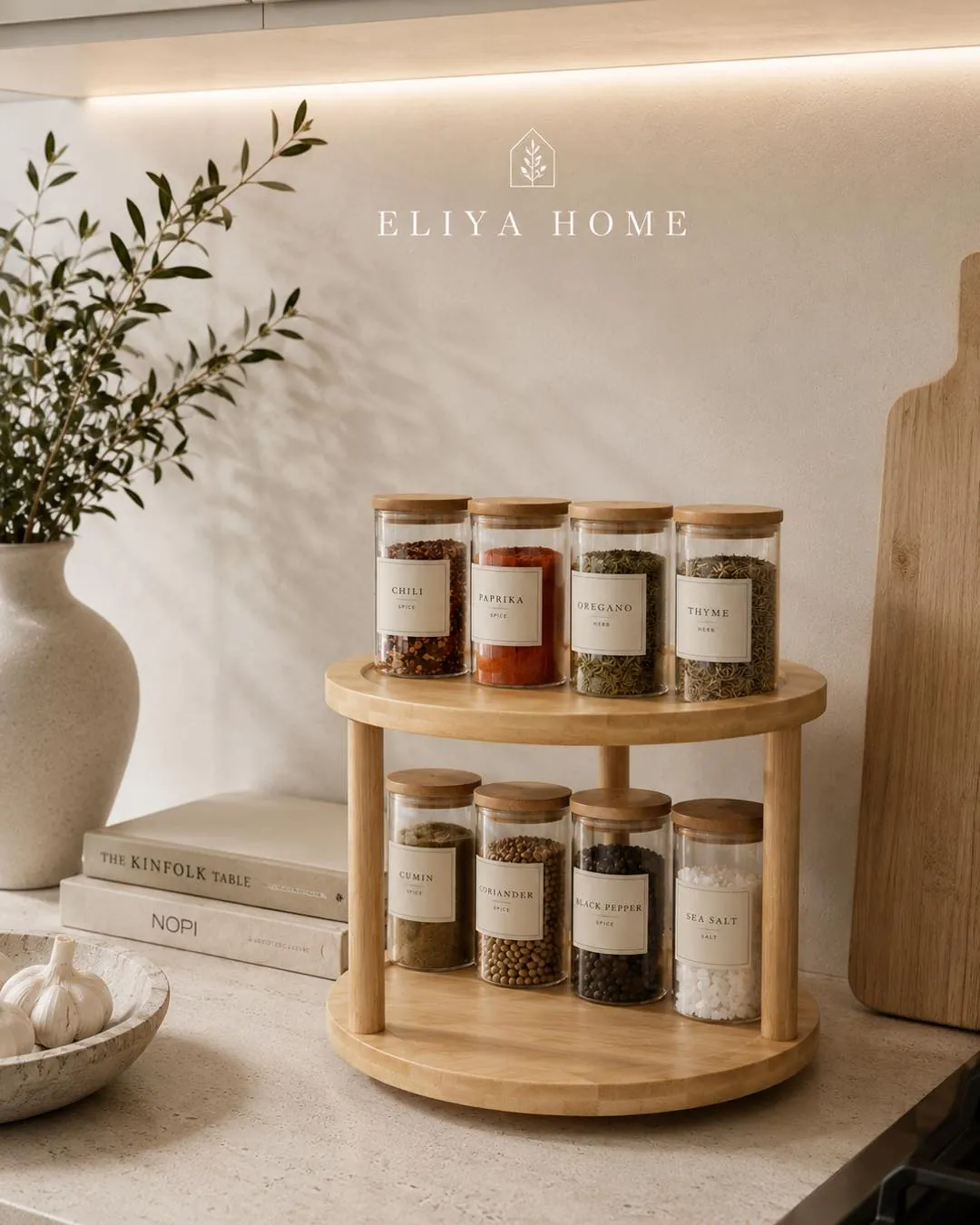 Two-Tier Rotating Spice Rack
