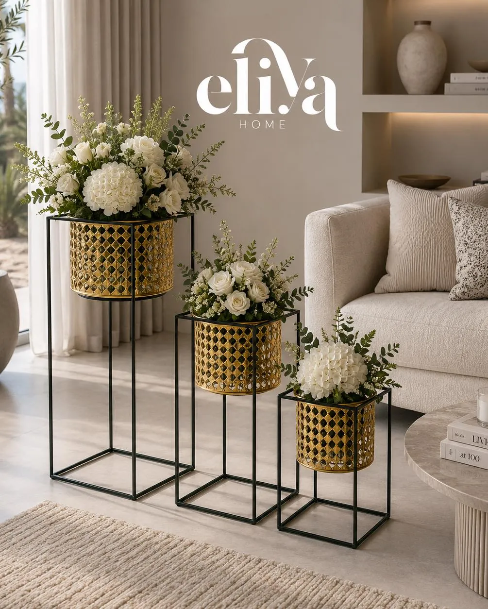 Luxury Metal Cushion Set (3 Pieces)