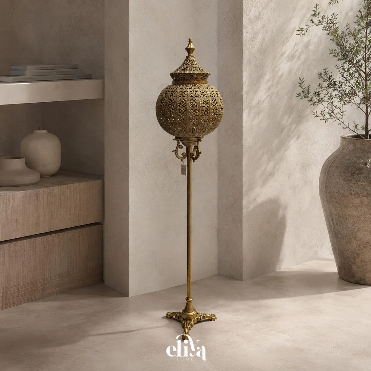 Chrome Iron Lantern Lamp