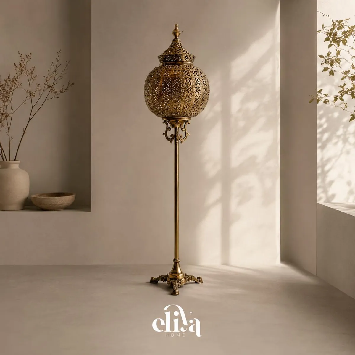 Chrome Iron Lantern Lamp
