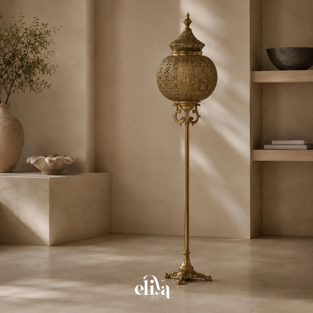 Chrome Iron Lantern Lamp