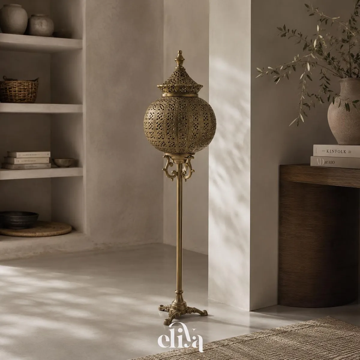 Chrome Iron Lantern Lamp