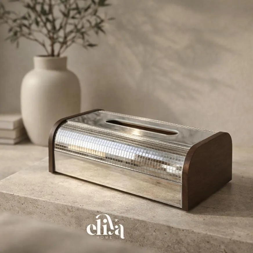 Tissue Holder and Crystal Tray Set