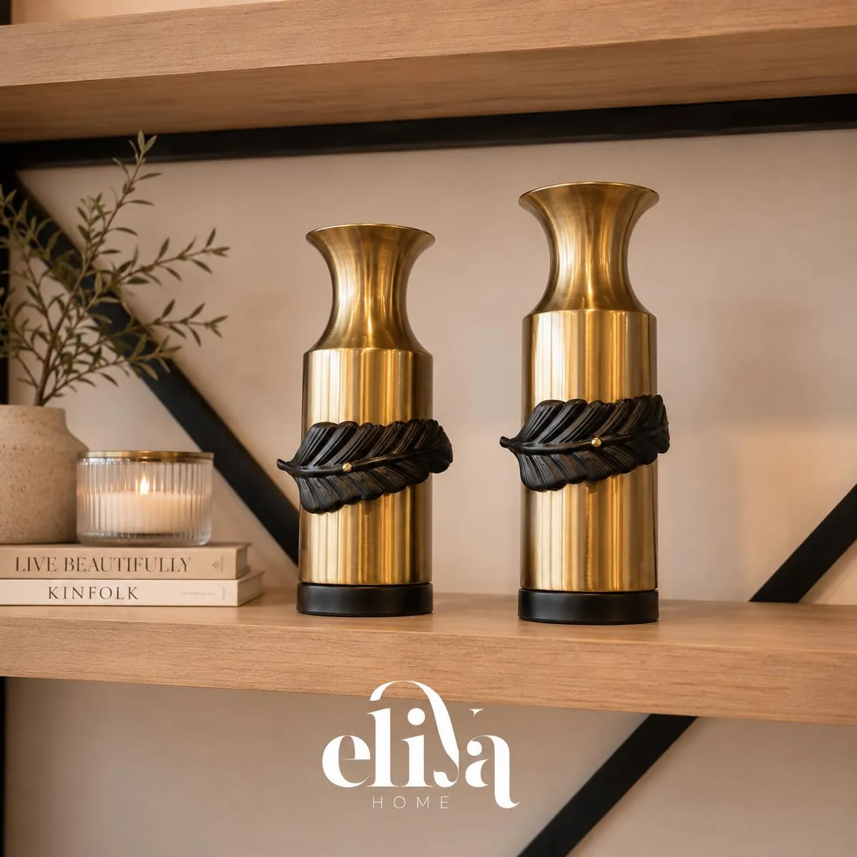Luxury Chrome Metal Vase Set