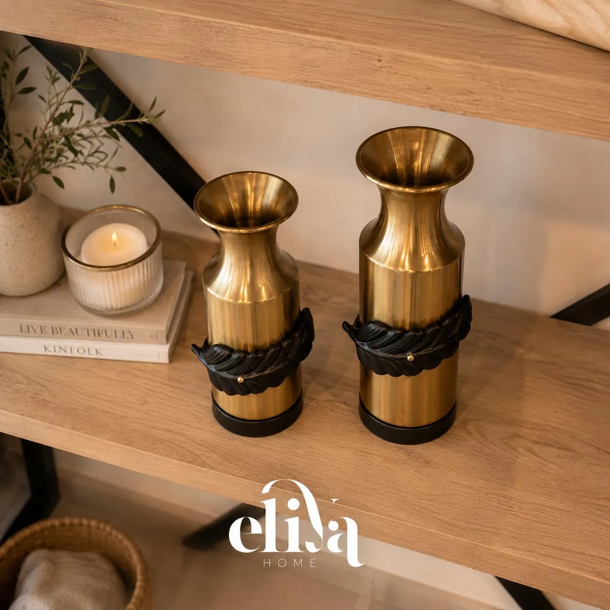 Luxury Chrome Metal Vase Set