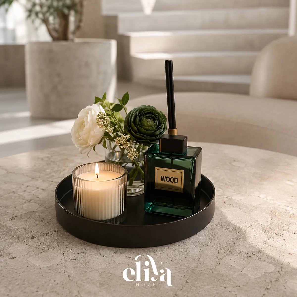 Chinese Set with Scented Candles and Vase