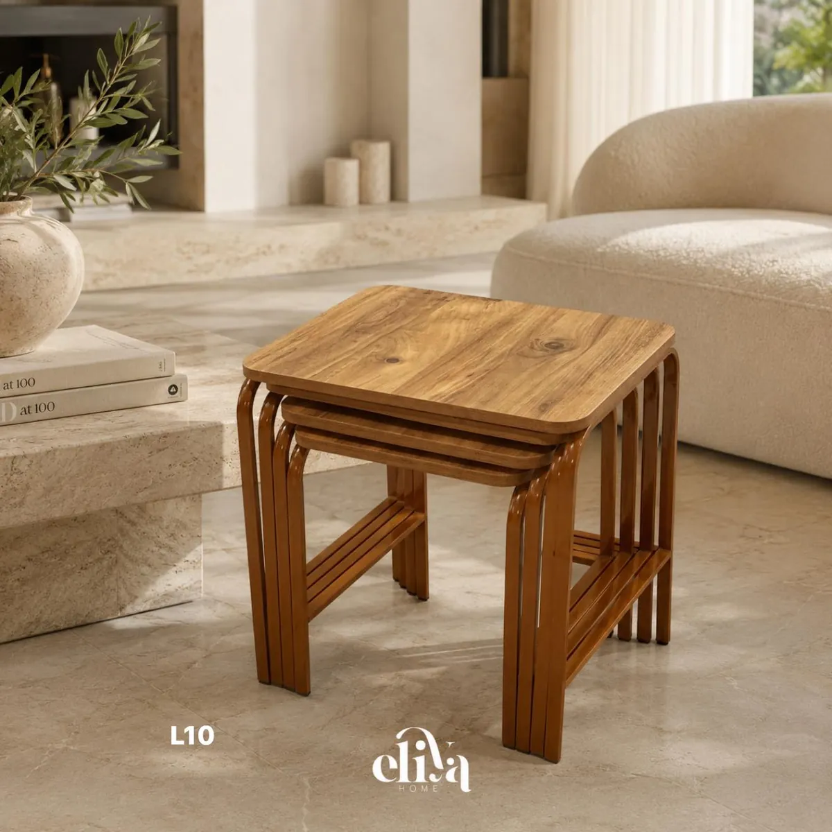 Elegant Rectangular Four-Piece Nesting Table Set