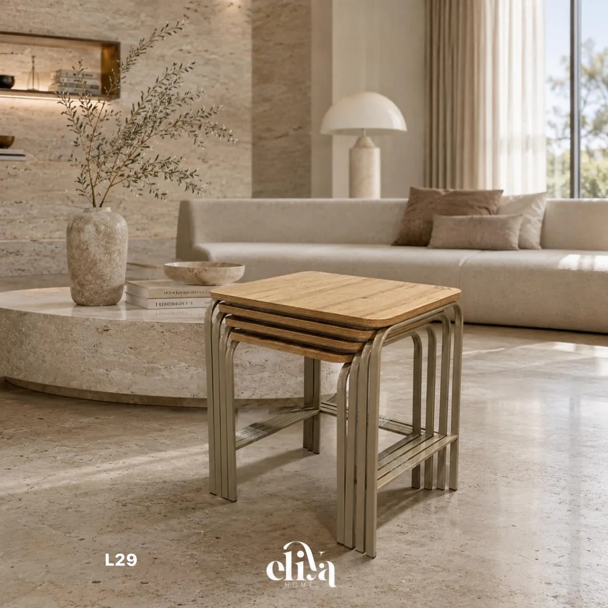 Elegant Rectangular Four-Piece Nesting Table Set