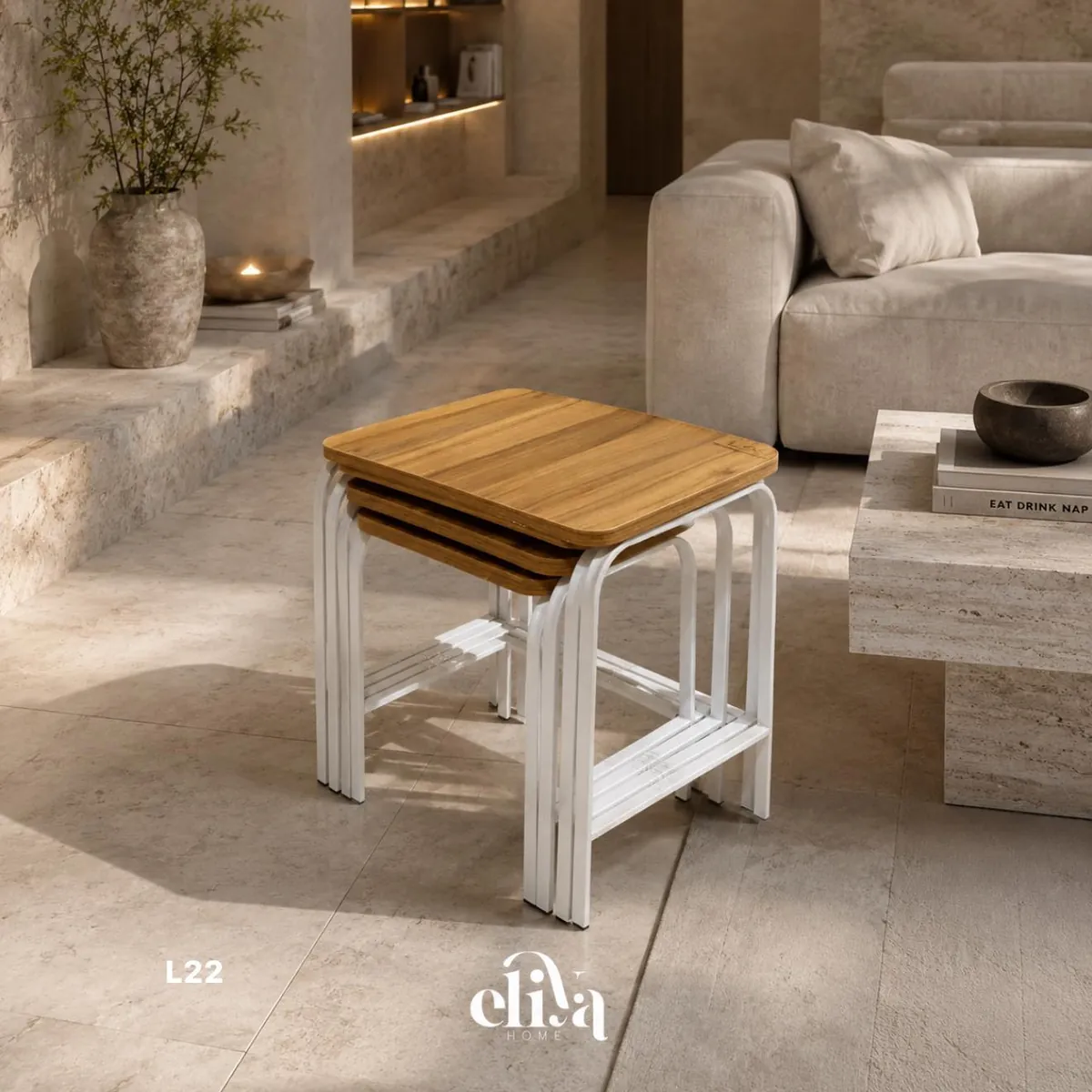 Elegant Rectangular Four-Piece Nesting Table Set