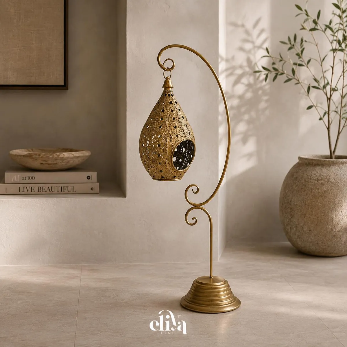 Chrome Iron Lantern Lamp