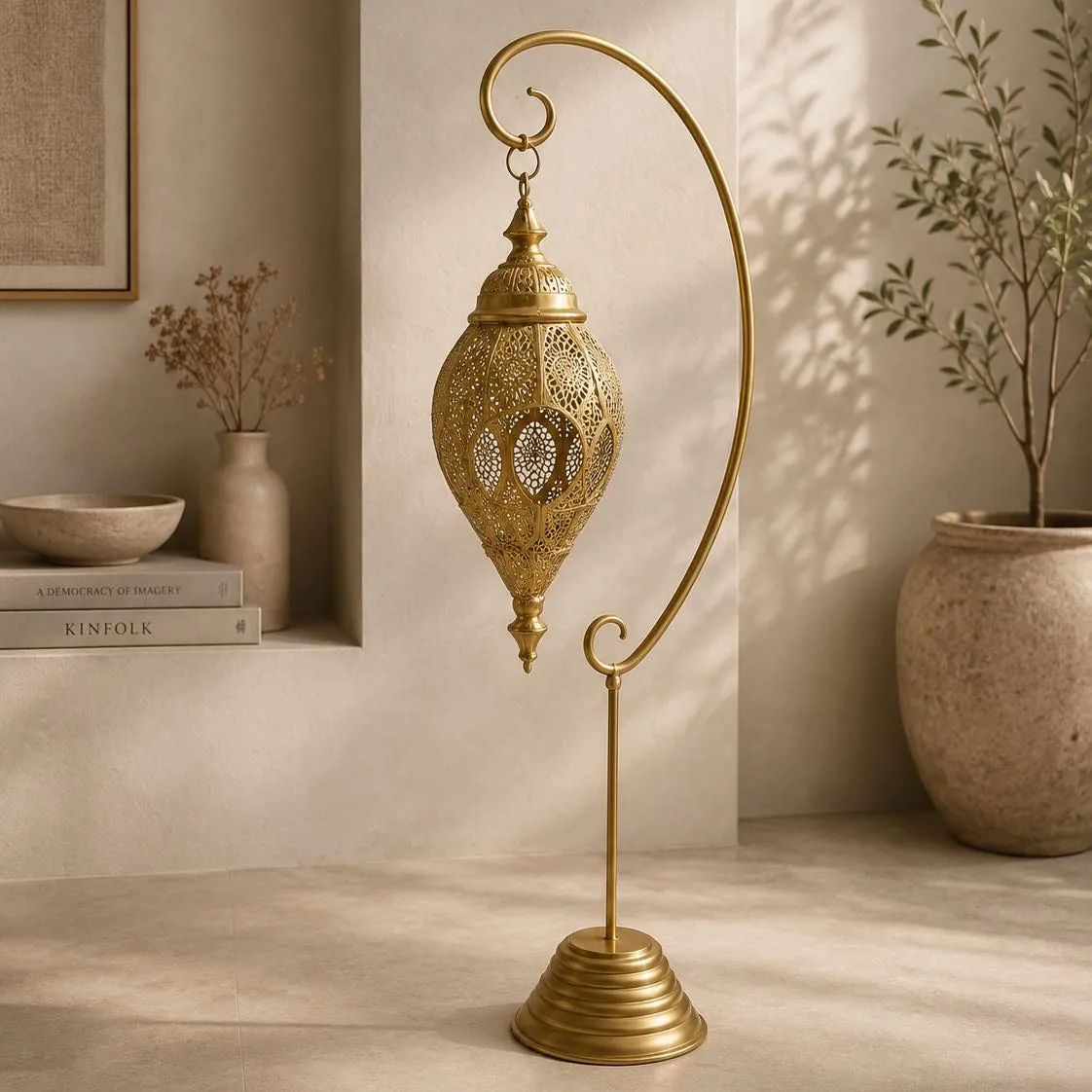 Chrome Iron Lantern Lamp