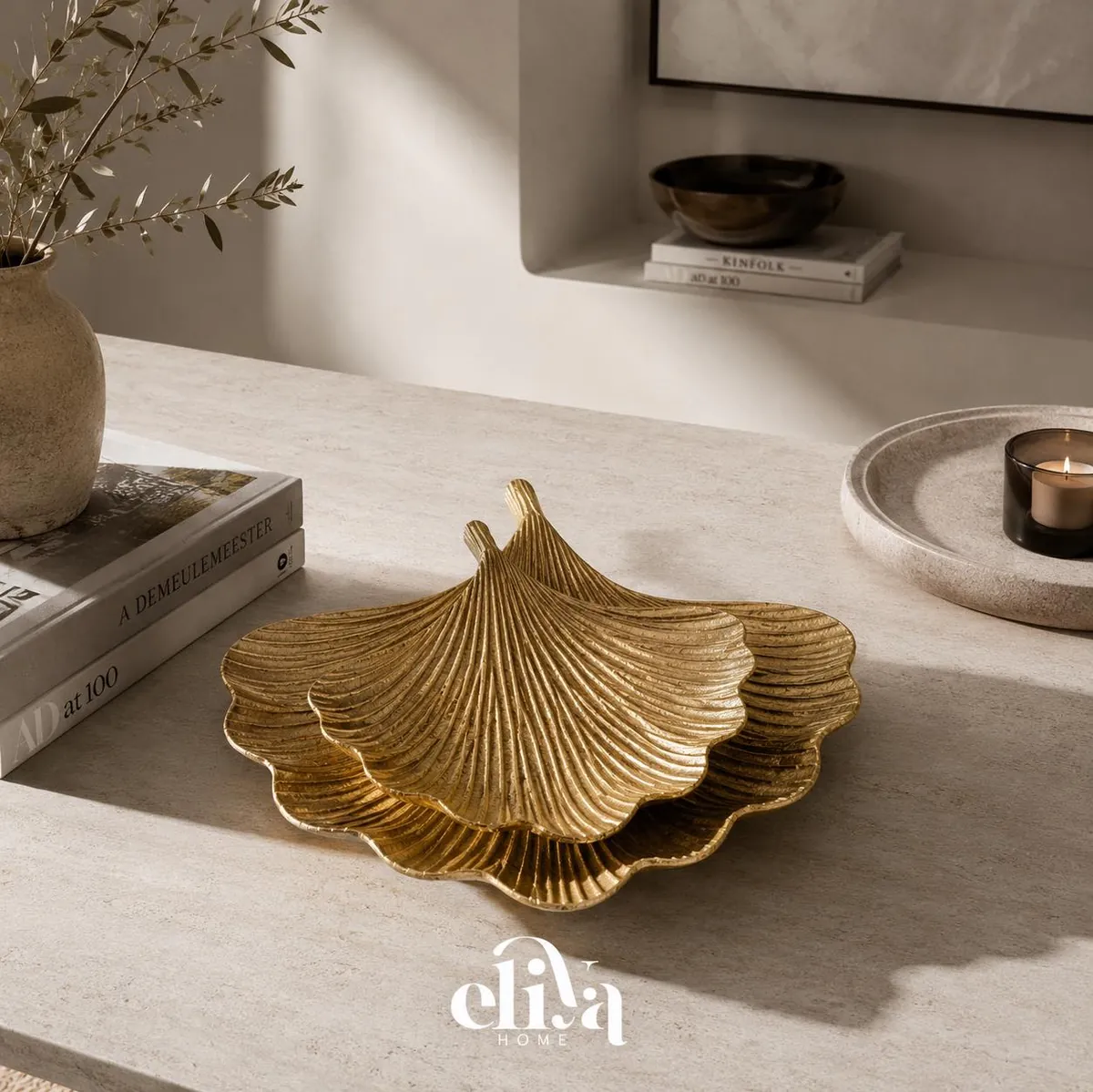 Ginkgo Leaf Decor Plates Set