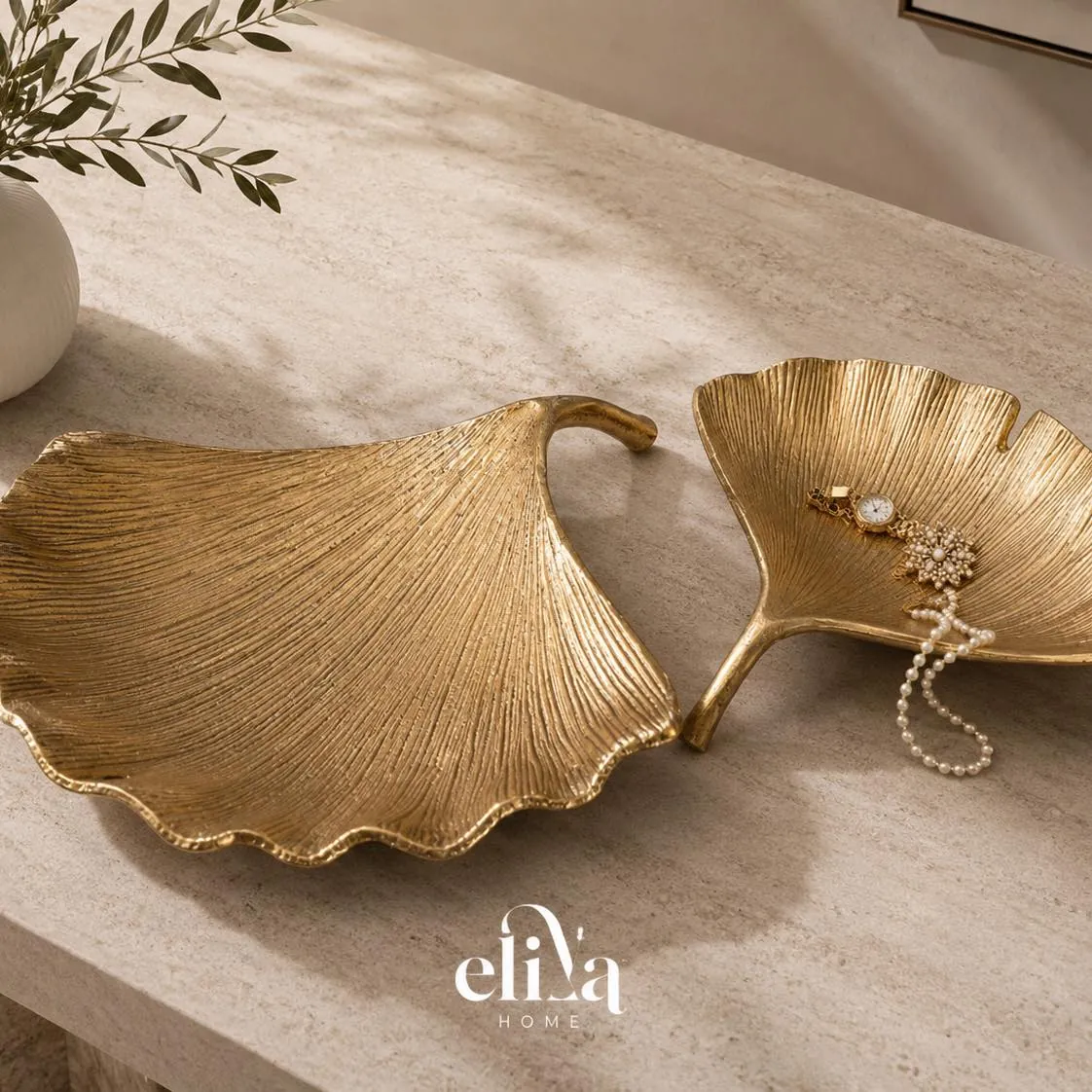 Ginkgo Leaf Decor Plates Set