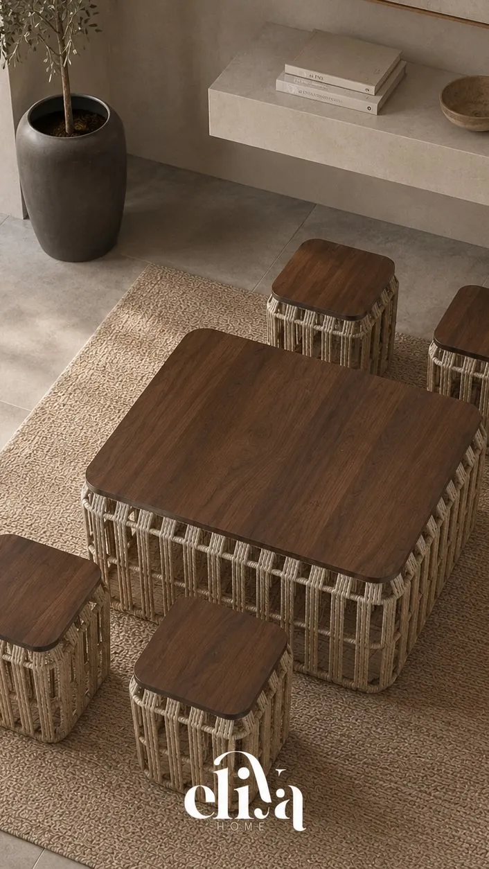 Table Set with 4 Side Tables