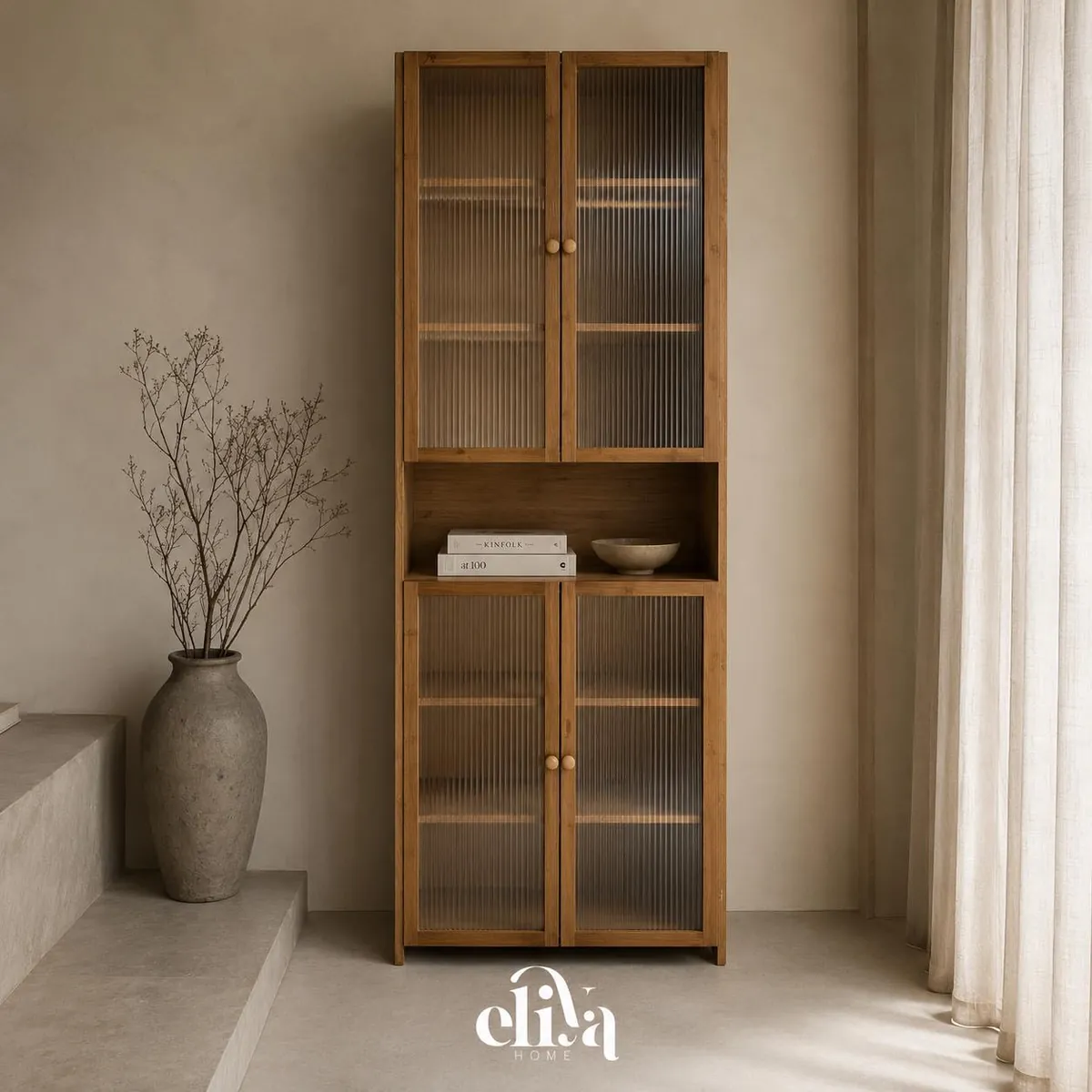 Wooden Showcase with Drawers