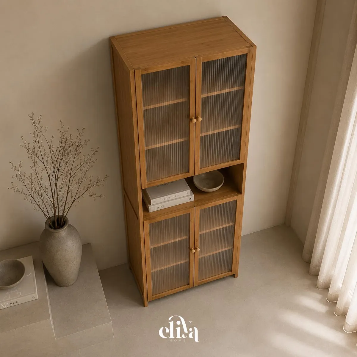 Wooden Showcase with Drawers