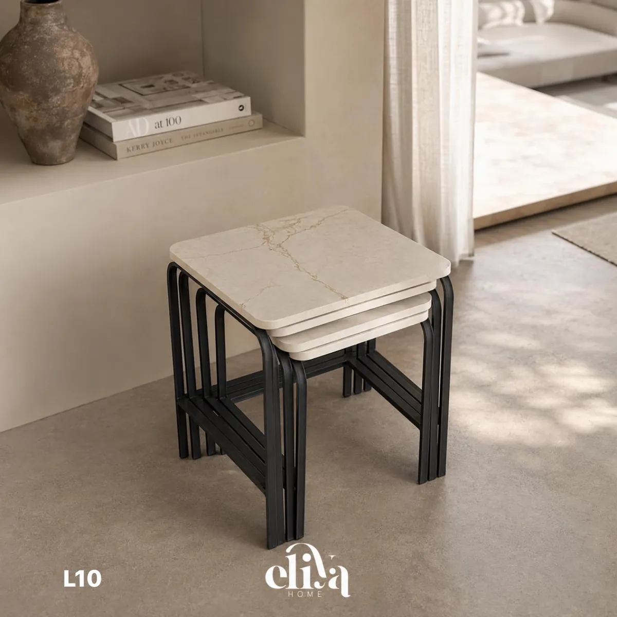 Elegant Rectangular Four-Piece Wooden Table Set