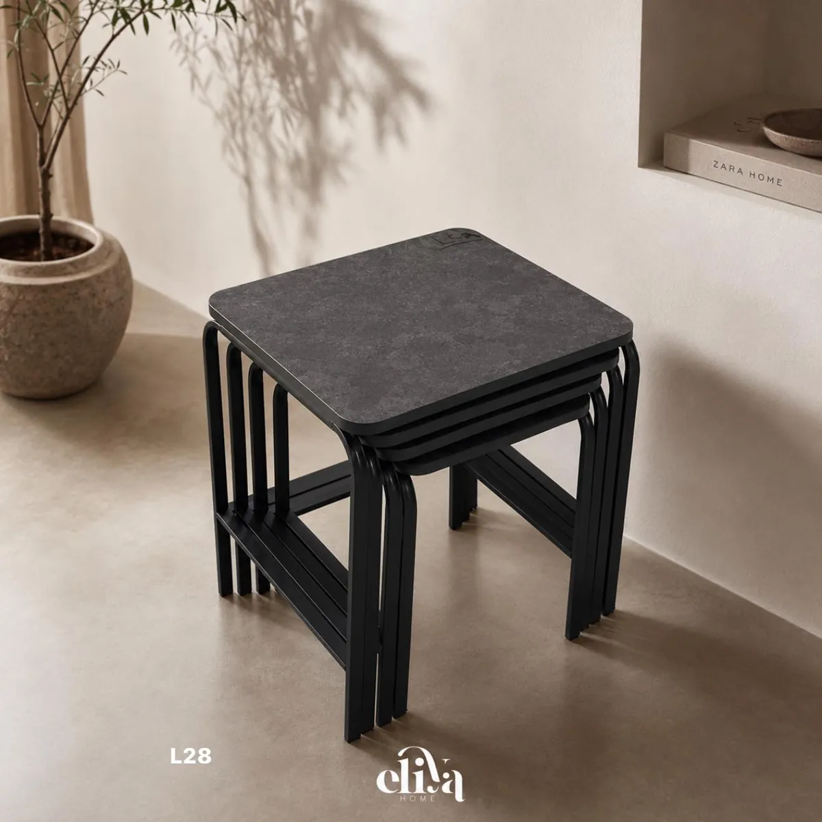 Elegant Rectangular Four-Piece Wooden Table Set